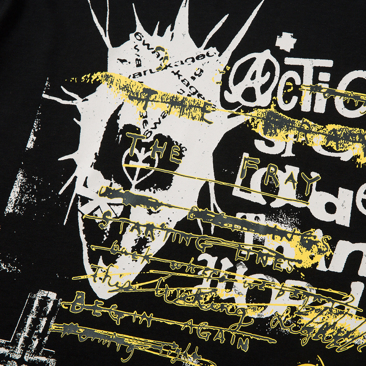 Fake two punk T-shirts with long sleeves