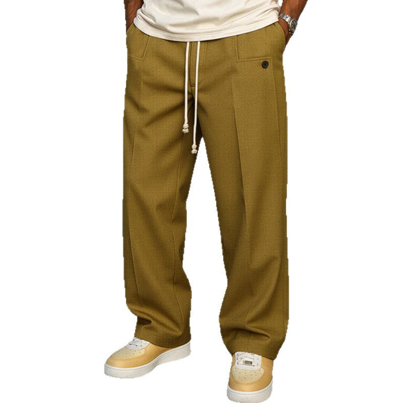 Casual Suit Pants for Men, Loose Straight Fit