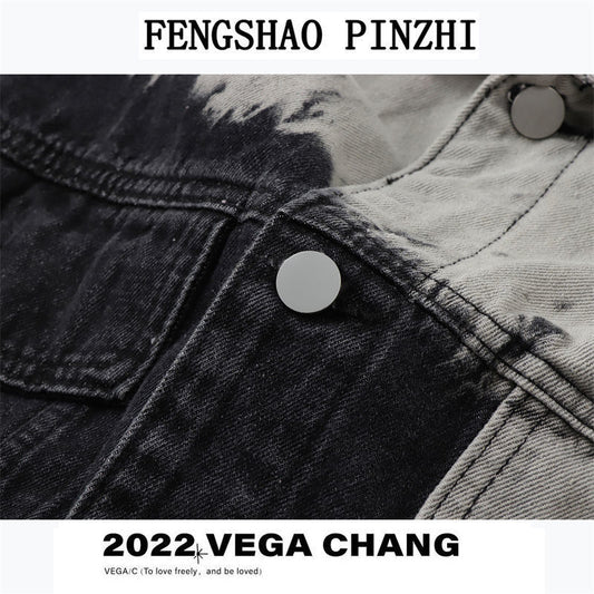 Gradient denim jacket women's spring and autumn new Korean version of the college style loose all-match work jacket top