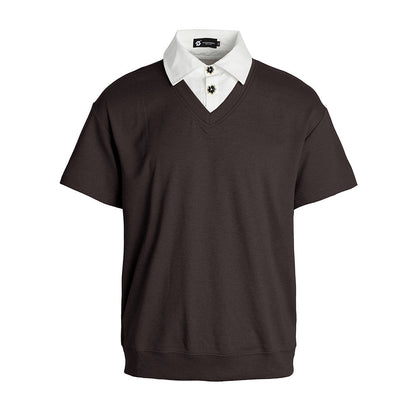 Fake two shirts collar short sleeved T-shirt