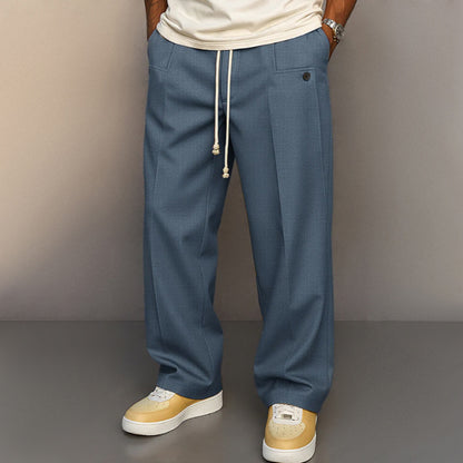 Casual Suit Pants for Men, Loose Straight Fit