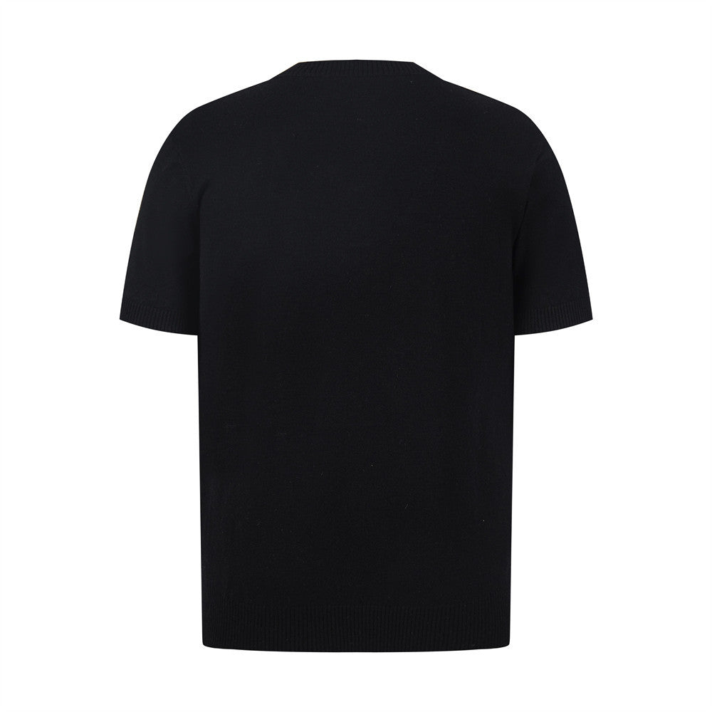 Fake two double layered V-neck short sleeved t-shirts
