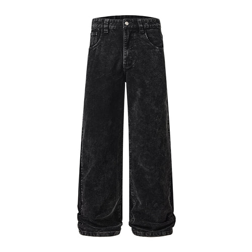 Style Men's Corduroy Jeans, Clean Fit Loose Wide Leg Pants