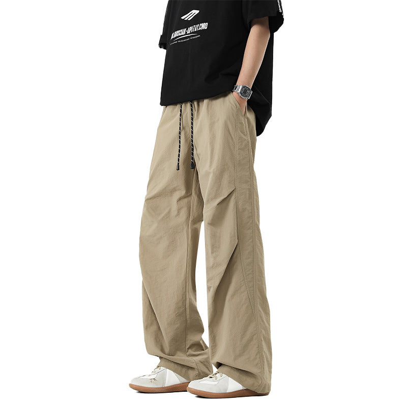 Men's Work Trousers Straight Loose Fit All-Match Long Pants