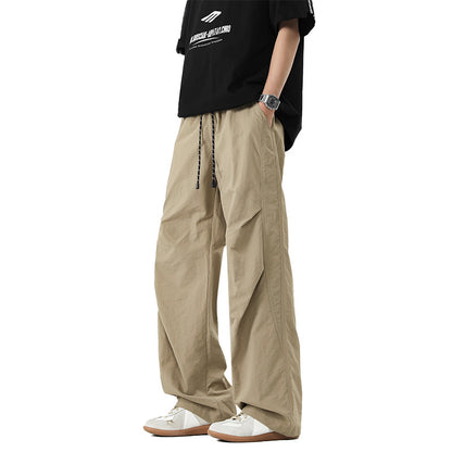 Men's Work Trousers Straight Loose Fit All-Match Long Pants