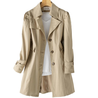 New trench coat for women, slim fit Korean version jacket, spring and autumn oversized versatile top for women