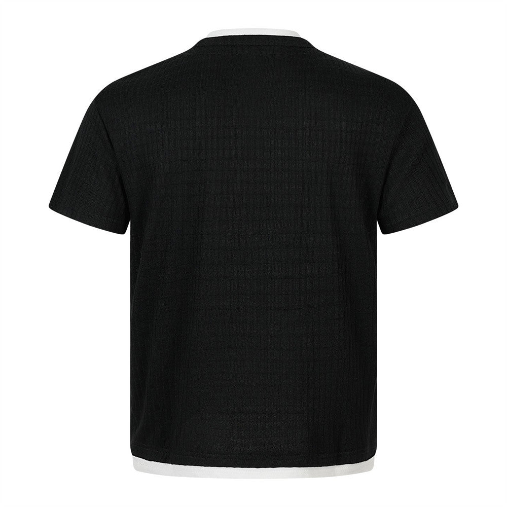 Horse print fake two short sleeved t-shirts