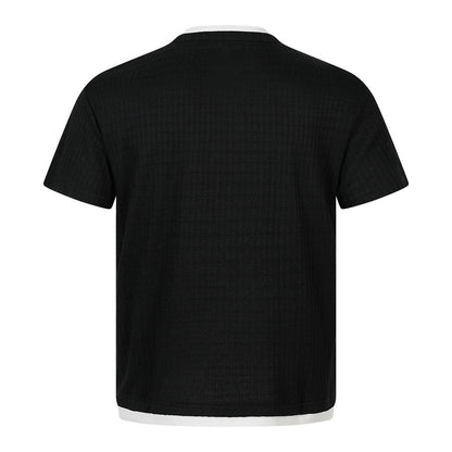 Horse print fake two short sleeved t-shirts