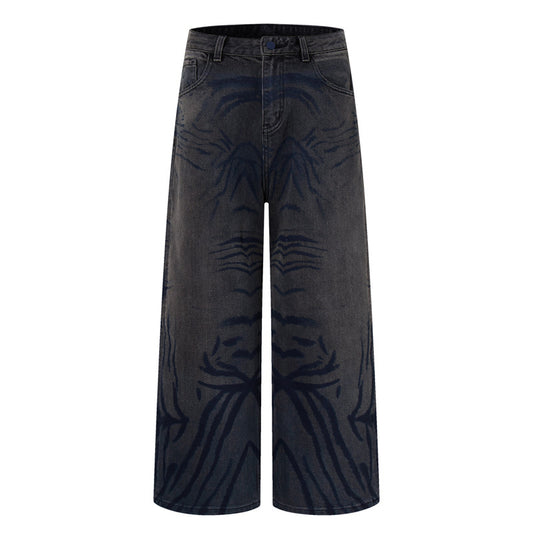 Denim Pants Men's  Loose Straight Fit Streetwear Long Pants