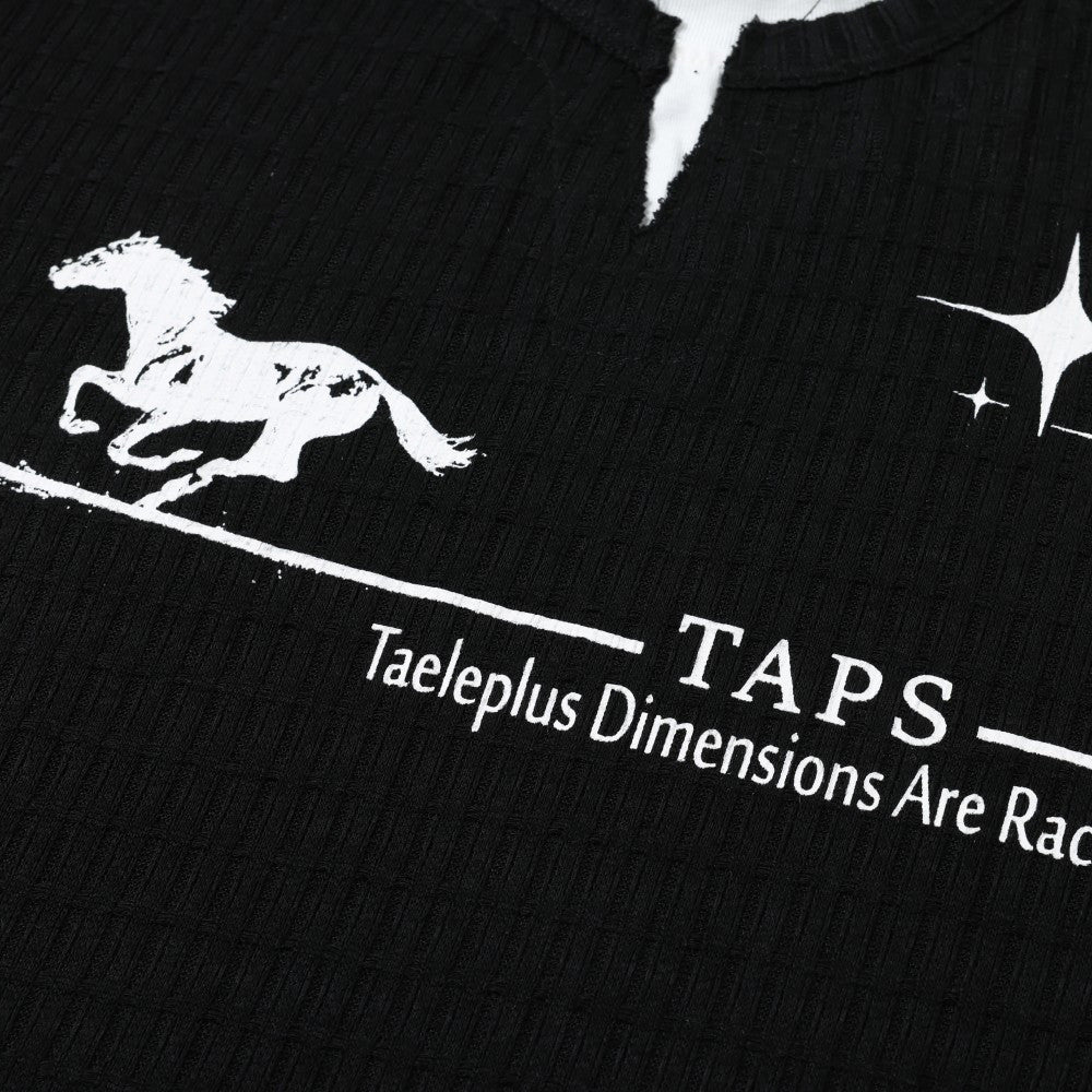 Horse print fake two short sleeved t-shirts