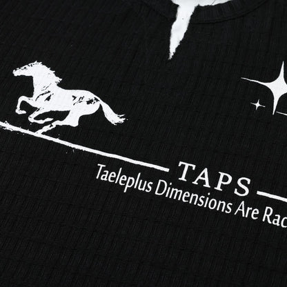 Horse print fake two short sleeved t-shirts