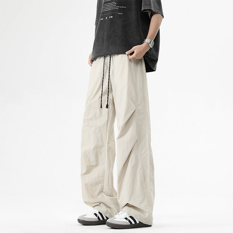 Men's Work Trousers Straight Loose Fit All-Match Long Pants