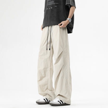 Men's Work Trousers Straight Loose Fit All-Match Long Pants