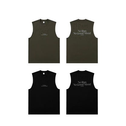 Printed sleeveless T-shirt