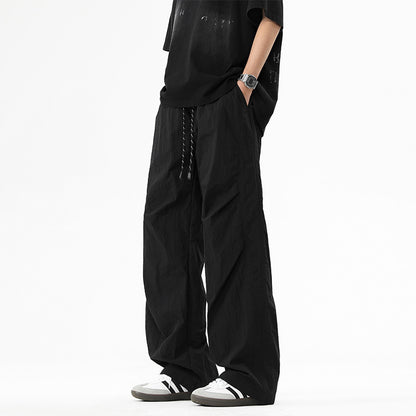 Men's Work Trousers Straight Loose Fit All-Match Long Pants
