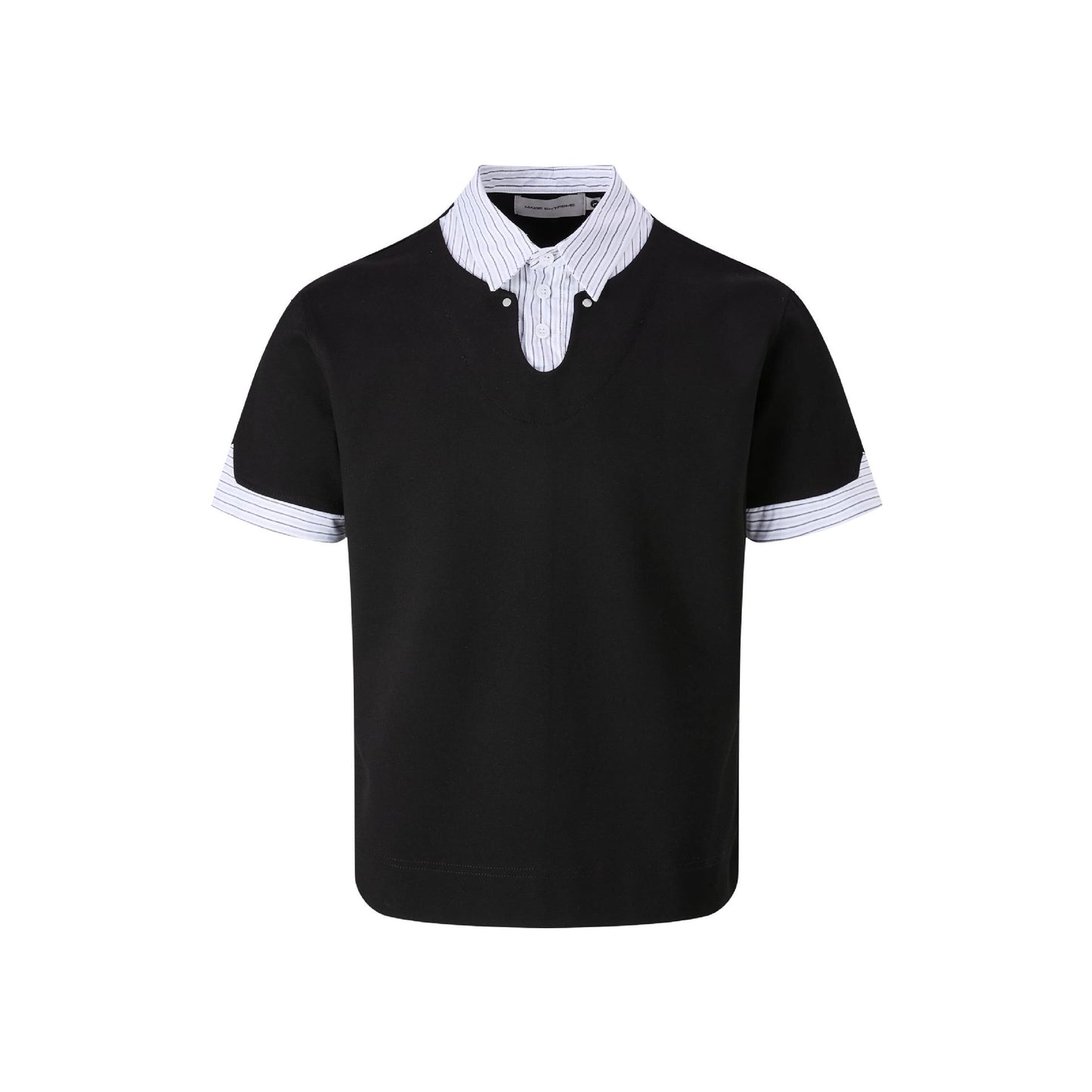 Simple and fake two loose short sleeved T-shirts for men and women polo shirts