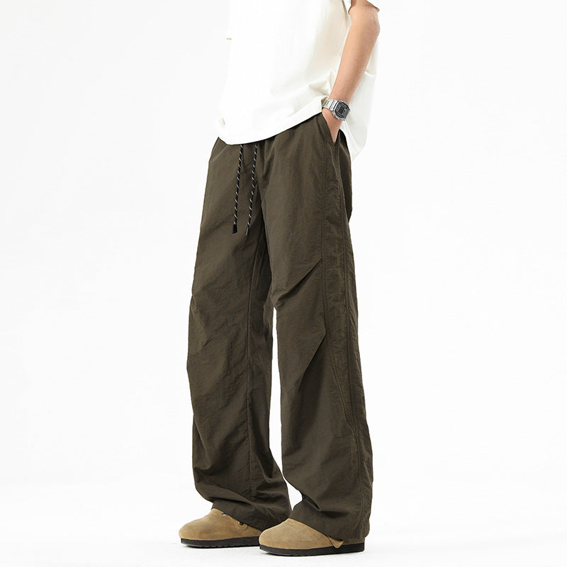 Men's Work Trousers Straight Loose Fit All-Match Long Pants