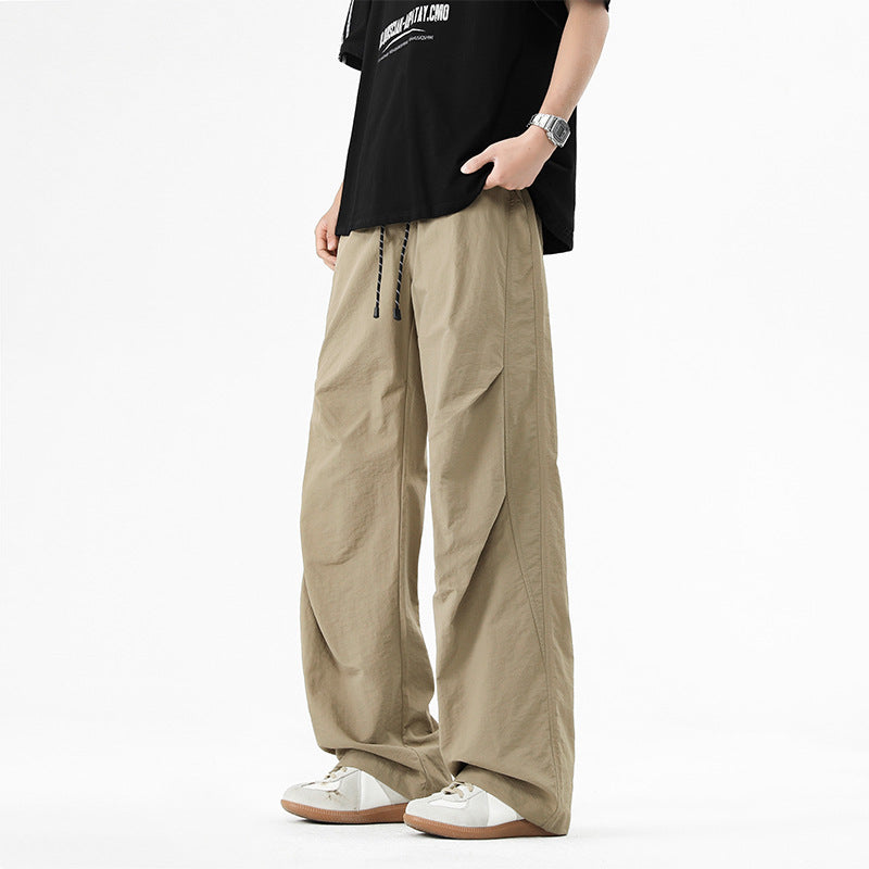 Men's Work Trousers Straight Loose Fit All-Match Long Pants